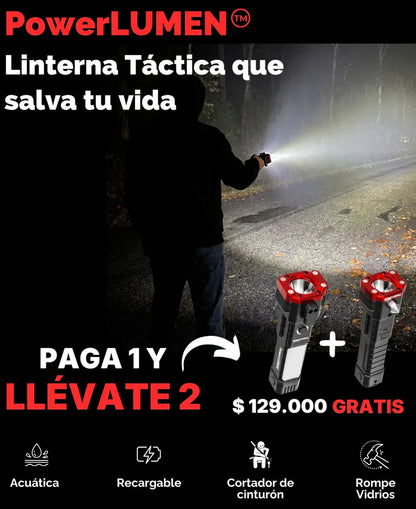 *PAGA 1 y LLÉVATE 2* Linterna Indestructible Súper Potente 6 en 1 PowerLUMEN™